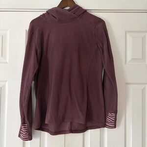 Mountain Hardwear Plum Purple Fleece Pullover Hoodie Thumbholes Size L EUC